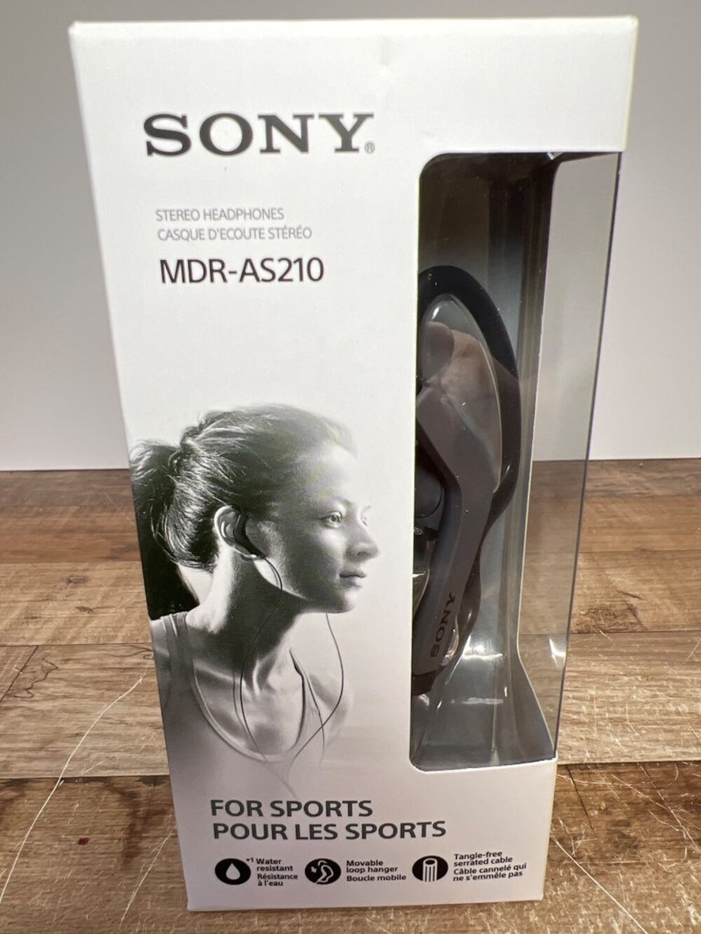 Sony MDR-AS210 Stereo Sports Headphones Lightweight Clip-On Design Water-Resista